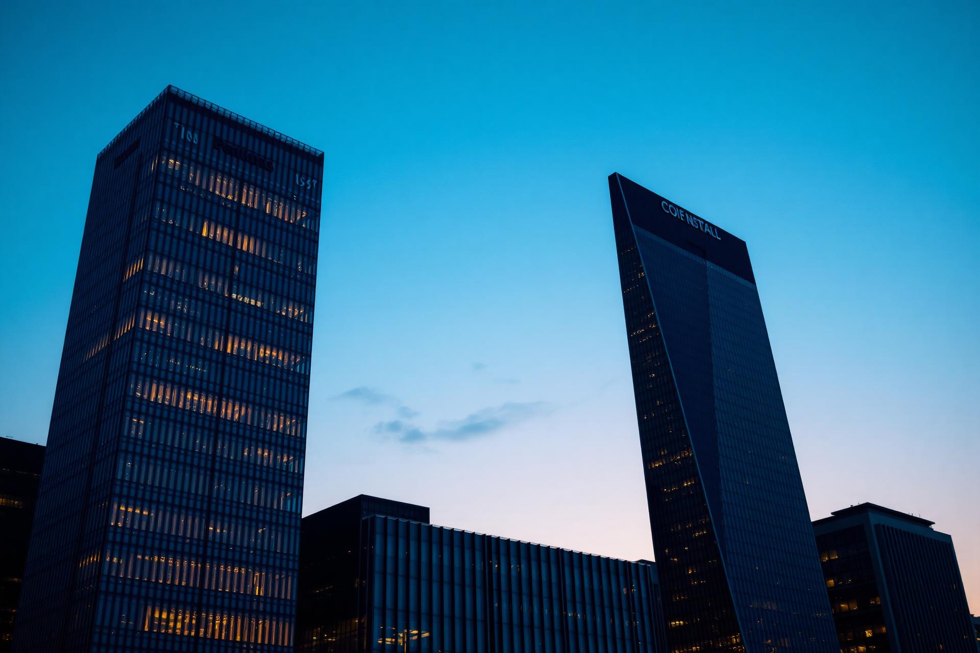 Arquitetura corporativa ao entardecer