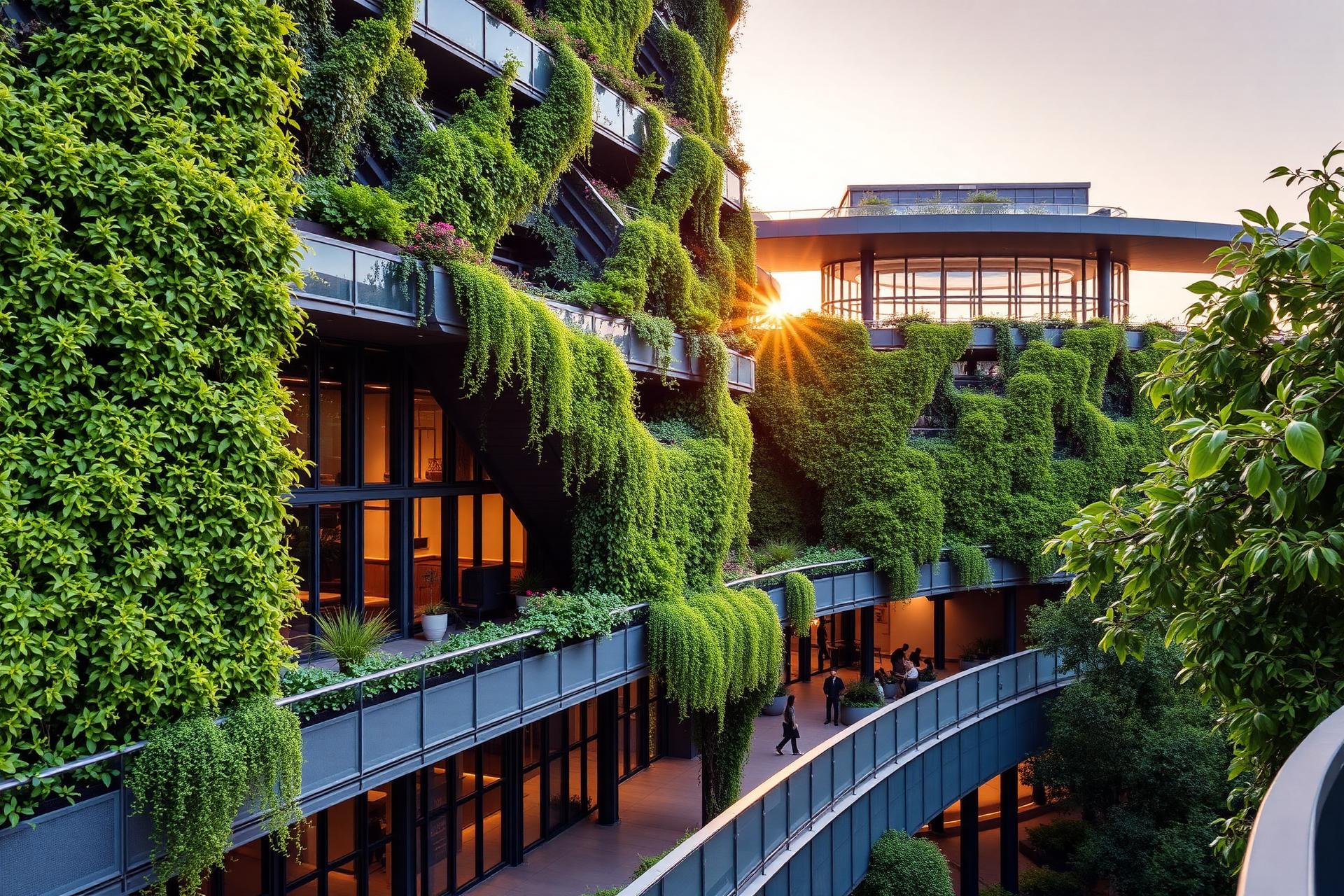 Arquitetura sustentável com vegetação integrada